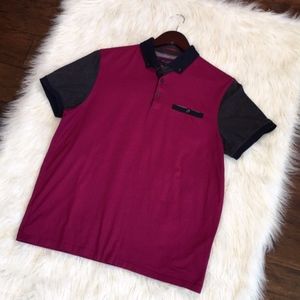 Ted Baker Maroon Spring Polo Shirt size: 4